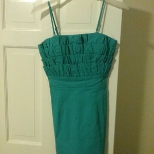 Verty Teal Ruffle Dress